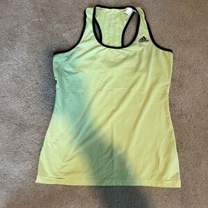 Adidas Green and Black Fitted Sleeveless Tank Top